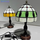 French Table Lamp Stained Glass Red Rose 8 Inches Bedside Reading Light Ljojo