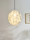 Bamboo Leaf Fabric Chandelier: Hand-Painted, Ancient Style Pendant Lamp for Bedroom & Dining Room by Ljojo