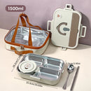 Ljojo 4/5 Grids Stainless Steel Divided Lunch Box Set with Cutlery