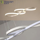 Nordic LED Pendant Lights: Serpentine Golden Ring Chandelier for Living Room by Ljojo