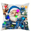 Ljojo LED Christmas Pillowcase with Santa Claus Snowman Garland Pattern