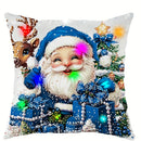 Ljojo LED Christmas Pillowcase with Santa Claus Snowman Garland Pattern