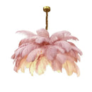 Ljojo European Pink Black Feather Pendant Light Chandelier for Living Dining Bedroom Home Decor