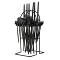 Ljojo 24-Piece Stainless Steel Cutlery Set for 6 - Black Gold Silverware