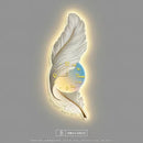 LED Wall Lamp Feather Creative Clock High-end Feeling Bedroom Bedside Ljojo