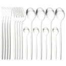 Ljojo Luxury Matte Stainless Steel Cutlery Set - 16 Piece Kitchen Tableware Silverware Set