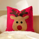 Christmas Reindeer Red Embroidery Pillow Cover for Ljojo - Soft Fabric, 45x45cm