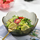 Ljojo Medium Glass Bowl, Household Tableware, Gold-Plated Fruit Salad Plate