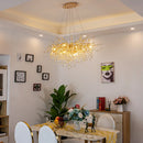 Nordic Chrome Gold Crystal Chandelier Luxury Branches Living Room Bedroom - Ljojo