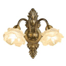 Copper Wall Lamp Medieval Style Bedroom Living Room Bedside LED Lighting Retro Flower Ljojo