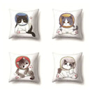Cute Cat Cushion Cover by Ljojo: Cartoon Pets Pillow Case for Home Sofa Decor