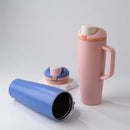 Ljojo 1200ml Car Cup with Flip Lid, Dual Drink Fruit Cup & Insulated Design