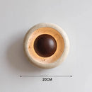 Wabi-Sabi Travertine LED Wall Light Stone Sconce for Bedroom Livingroom by Ljojo