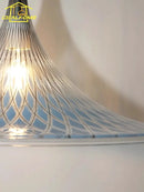 Italian Design Medieval Horn Pendant Light LED E27 Blue Acrylic Hanging Lamp for Living Room by Ljojo
