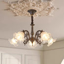 Vintage Flower Glass Pendant Lights LED Chandelier for Bedroom Dining Room by Ljojo