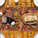 Autumn Red Panda Maple Leaf Table Runner by Ljojo: Festive Dining Decor