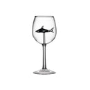 Ljojo 10oz 3D Shark Red Wine Goblet Cup in Pink, White, Blue, Grey