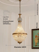 French Vintage Gold Crystal Pendant Light for Living Dining Room - Ljojo