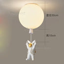 Ljojo Modern LED Astronaut Balloon Chandelier for Children's Nursery Room Decor