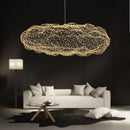 Ljojo Danish Designer Pendant Lights LED Iron Mesh Cloud Chandeliers Industrial Loft Ceiling Lamps
