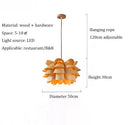 Ljojo Modern Wooden Petals Chandelier Light for Stylish Japanese Restaurant Decor
