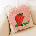 Fruit Girl Print Linen Pillowcase by Ljojo: Office Car Living Room Sofa Decor