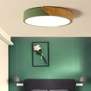 Ljojo Macaron Nordic LED Ceiling Light - Wooden Living Room Bedroom Dining Lamp