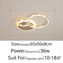 Ljojo Modern LED Ceiling Chandelier Lighting White Black Gold Indoor Pendant Lamp Study Room