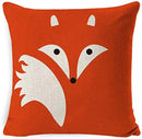 Ljojo Linen Fox Sofa Cushion Cover 50x50 Square Home Décor Pillowcase