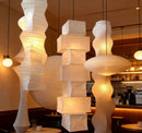 Ljojo Akari Rice Paper Cage Pendant Light Japanese Style Chandelier Home Decor LED Lamp