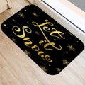 Ljojo Merry & Happy Year Door Mat: Golden Black Letter Print, Non-Slip Floor