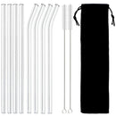 8Pcs Ljojo Glass Straw Set - Reusable & Eco-Friendly Drinking Straws with Brush