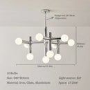 Ljojo Luxury Cream Style Metal Glass Ball Pendant Light for Modern Dining Room