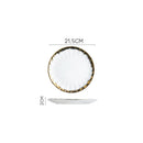 Ljojo Light Luxury Ceramic Dinner Plate for Steaks, Noodles, Fruits, and Dim Sum