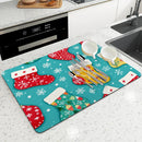 Christmas Gloves Snowflake Drying Mat by Ljojo: Non-Slip Absorbent Table Mat