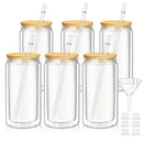 Ljojo 16oz Double Wall Snow Globe Tumbler with Bamboo Lid and Straw