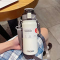 Ljojo 21oz Stainless Steel Water Bottle with Straw and Strap