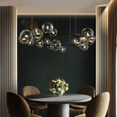 Ljojo LED Glass Bubble Ring Chandelier for Home, Modern Ceiling Light