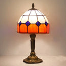 French Table Lamp Stained Glass Red Rose 8 Inches Bedside Reading Light Ljojo
