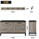 Ljojo™ Entryway Shoe Cabinet with Flip Drawers, Coat Rack & Storage Bench