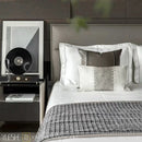 Ljojo Luxury Beige Grey Horsehair Weaving Sofa with High-End Pillows