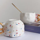 Ljojo 350ML Ceramic Coffee Cup with Bread Knot Handle - White