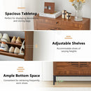 Ljojo™ Farmhouse Shoe Storage Cabinet with 2 Flip Drawers
