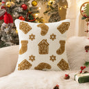Embroidered Gingerbread Man Boucle Pillow Cover for Ljojo Home Décor