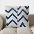 Blue & White Chevron Pattern Pillow Cover for Sofa, Bedroom, Car - Ljojo Brand
