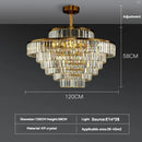 Ljojo Luxury Gold Crystal Chandelier for Living Room Villa Kitchen Decor
