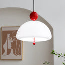 Cream Glass Medieval French Pendant Light by Ljojo for Living Room and Bedroom