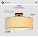 Japanese Wabi Sabi Ceiling Lamp Originality Linen Lampshade for Bedroom Balcony Hallway by Ljojo