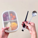 Ljojo 3 Grids Detachable Plastic Lunch Box, Microwave Safe Bento Container