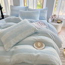 Ljojo Milk Fleece Bed 4-Piece Set, Coral Fleece Mattress, Double Quilt Cover, Bed Sheet